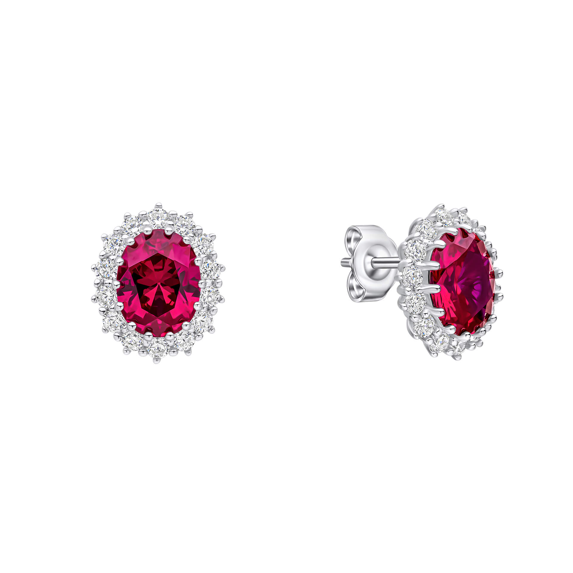 Diamonfire Oval Stud Earrings with Surround