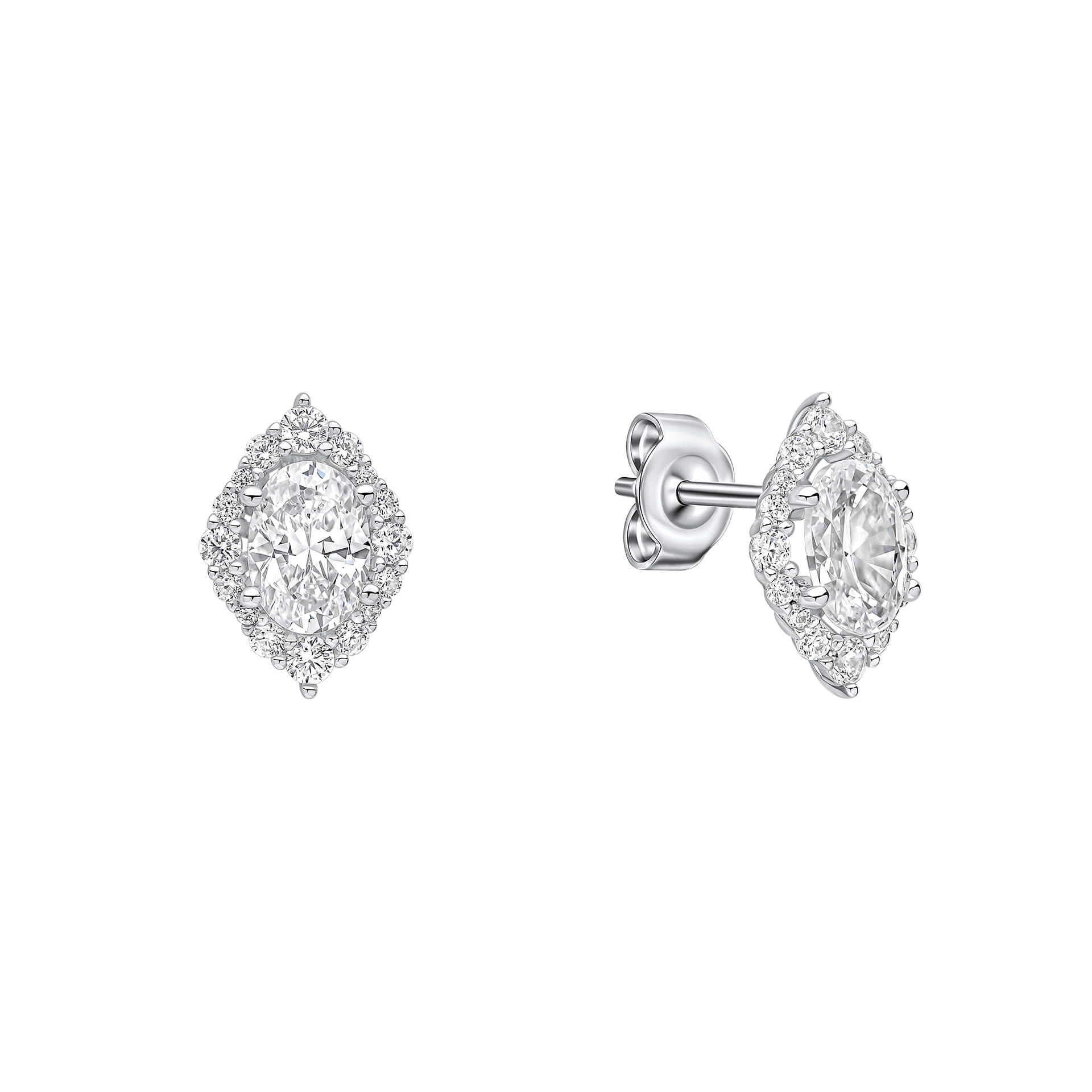 Diamonfire Oval Cluster Stud Earrings