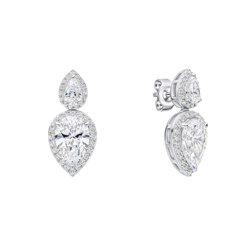 Diamonfire Double Teardrop Statement Earrings