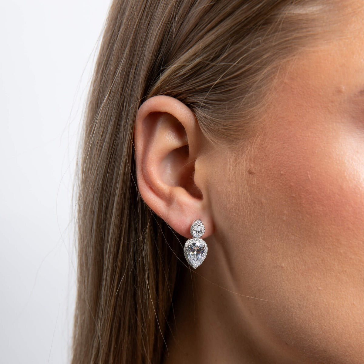Diamonfire Double Teardrop Statement Earrings