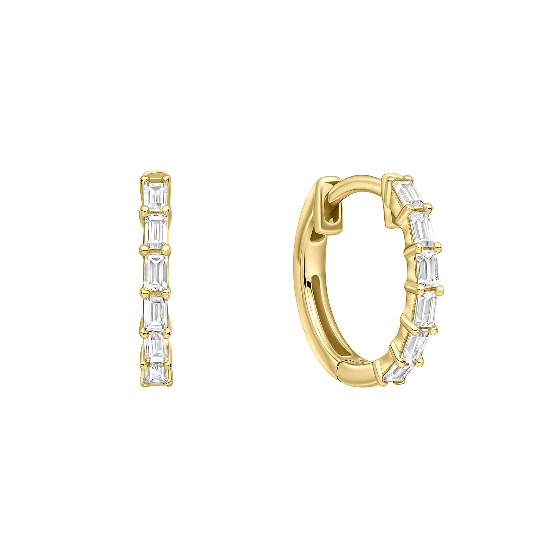 Diamonfire Baguette Zirconia Hoop Earrings
