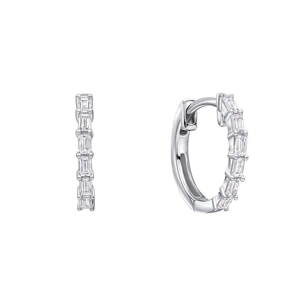 Diamonfire Baguette Zirconia Hoop Earrings