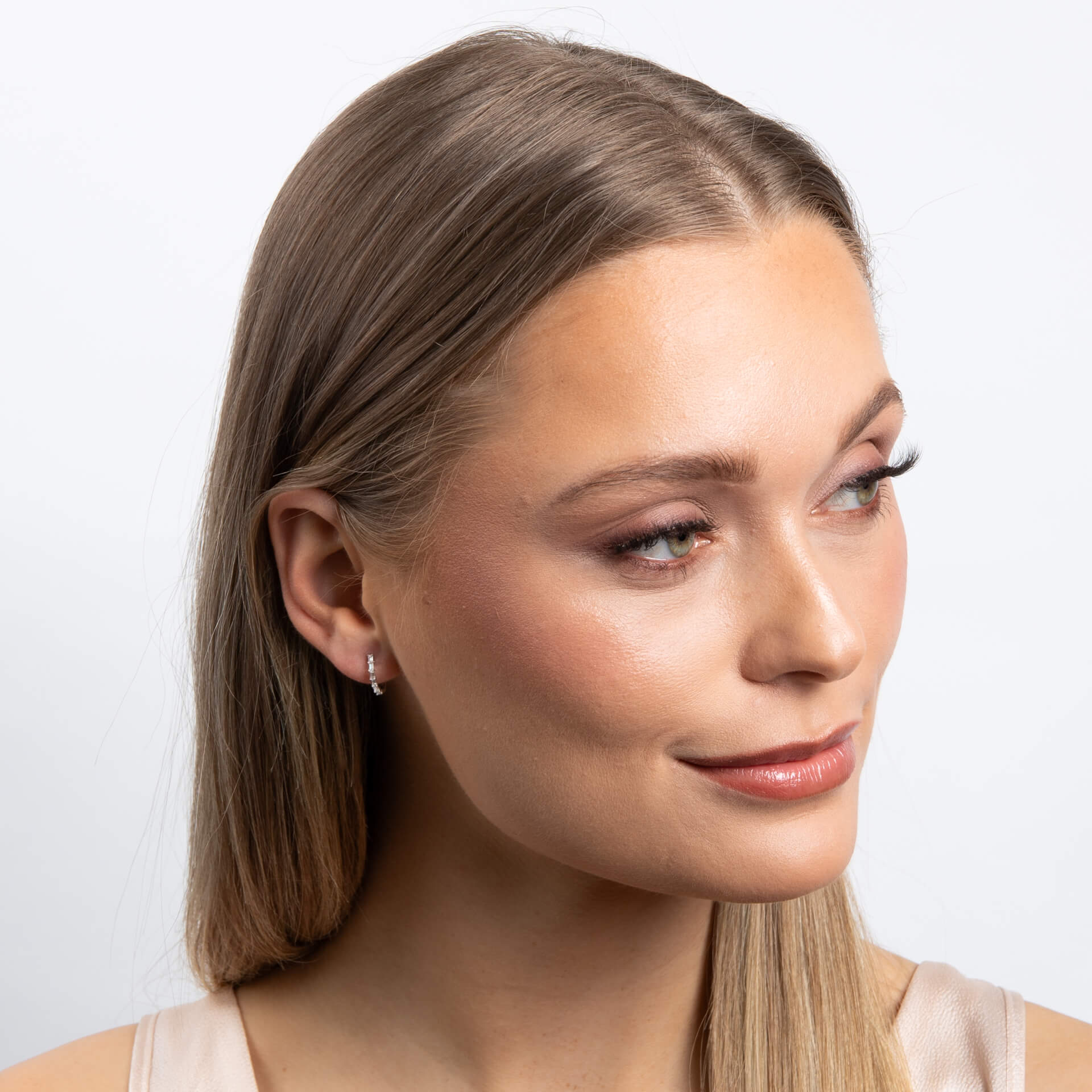 Diamonfire Baguette Zirconia Hoop Earrings