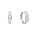 Diamonfire Channel Set Baguette Zirconia Hoop Earrings