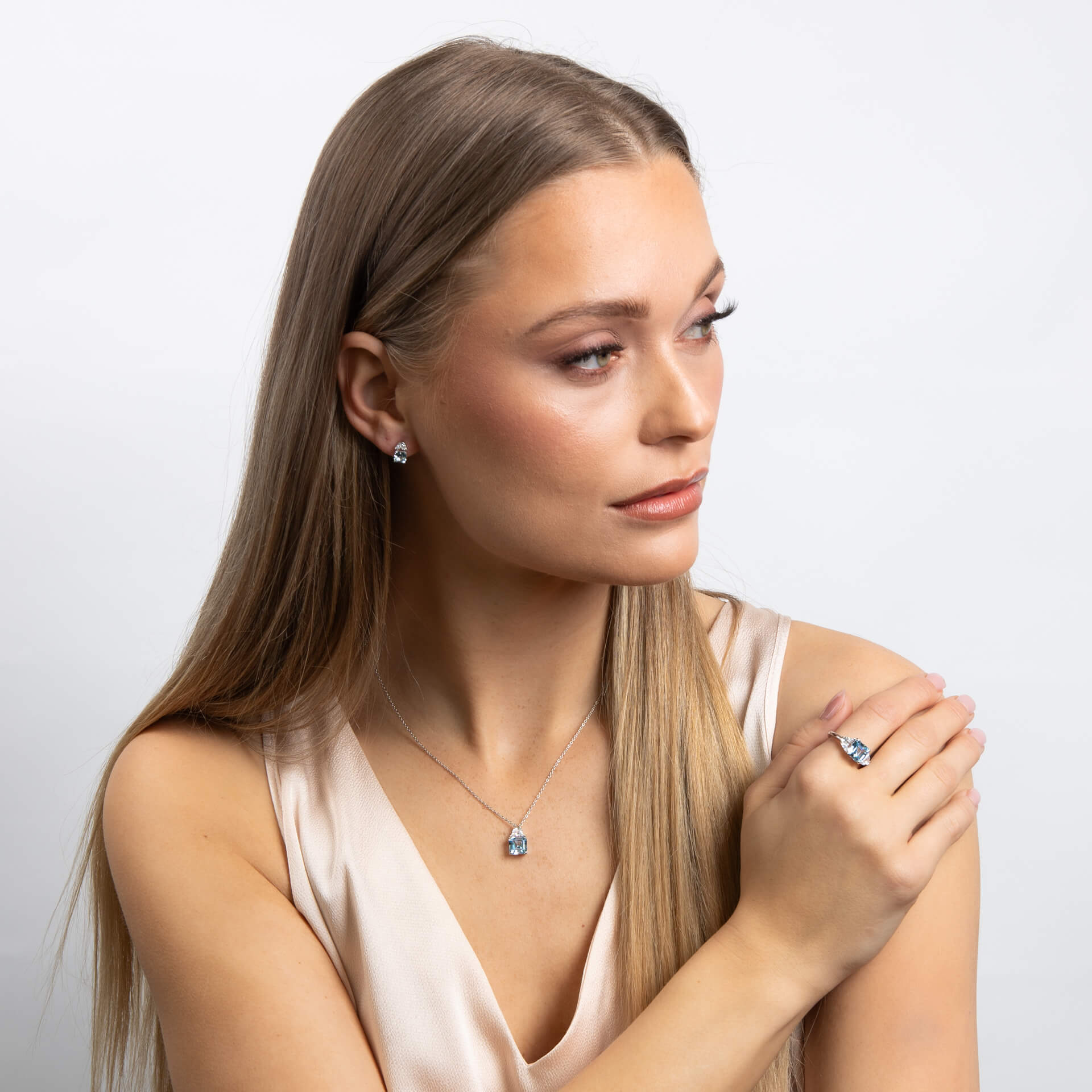 Diamonfire Square Cut Trilogy Ring