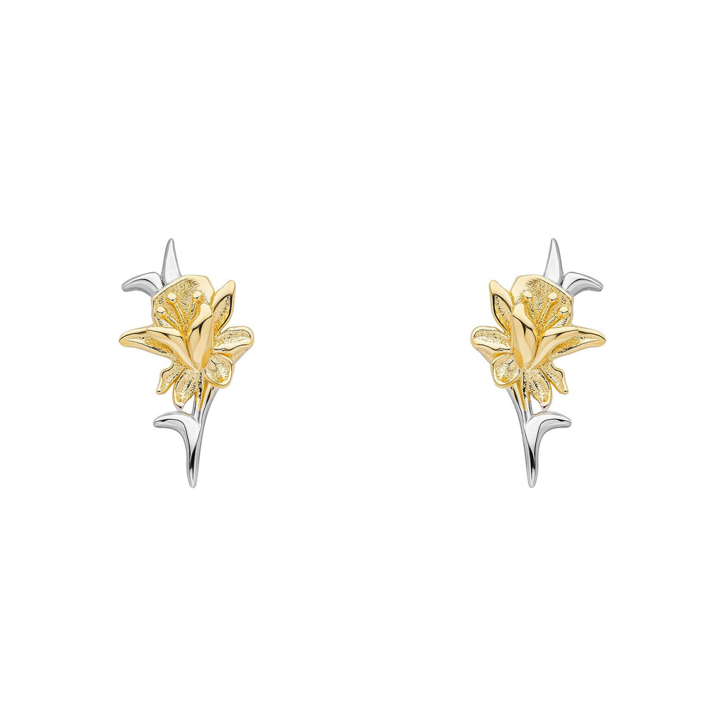 Laura Ashley Silver Heritage Daffodil Stud Earrings