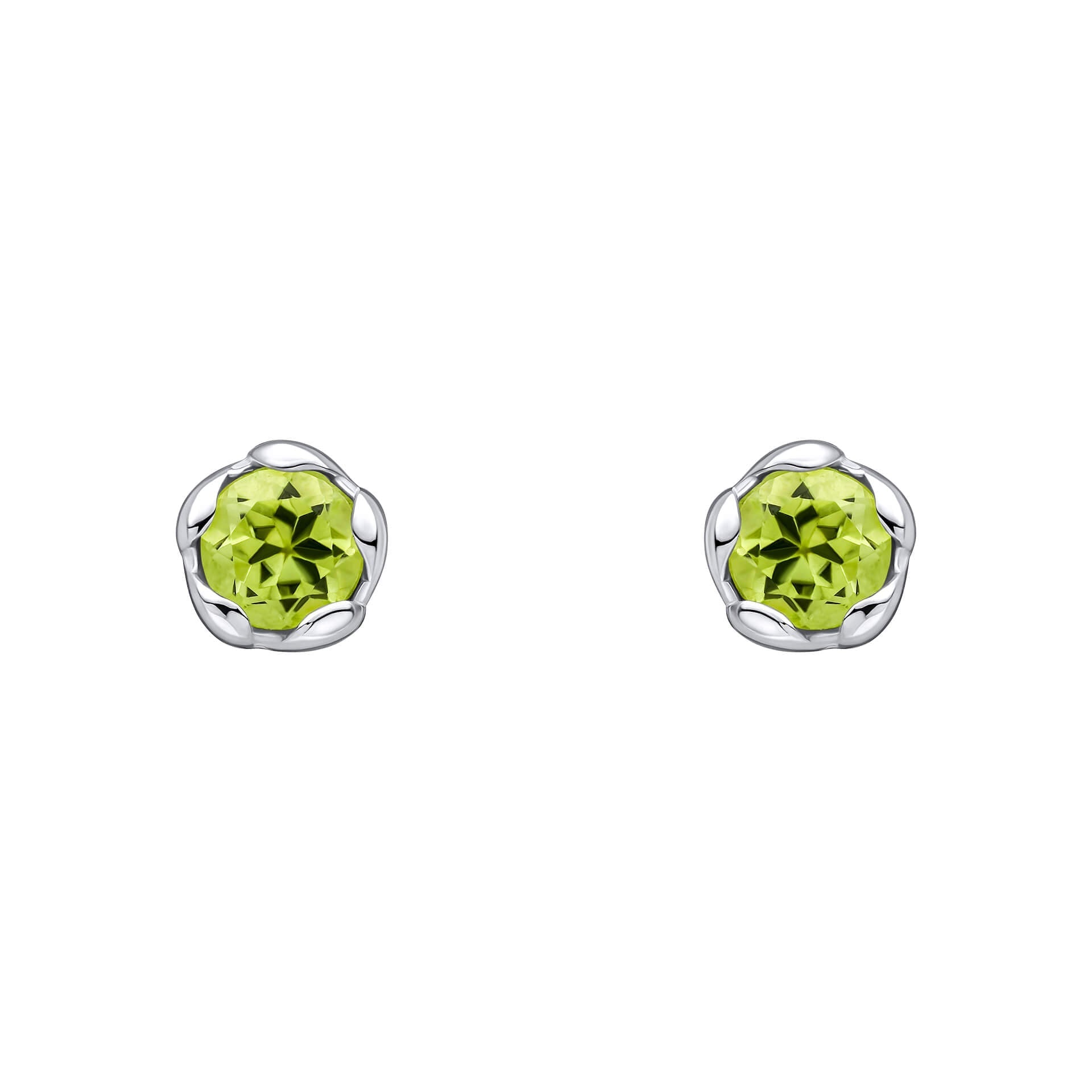 Laura Ashley Silver Petal Set Semi-Precious Stud Earrings