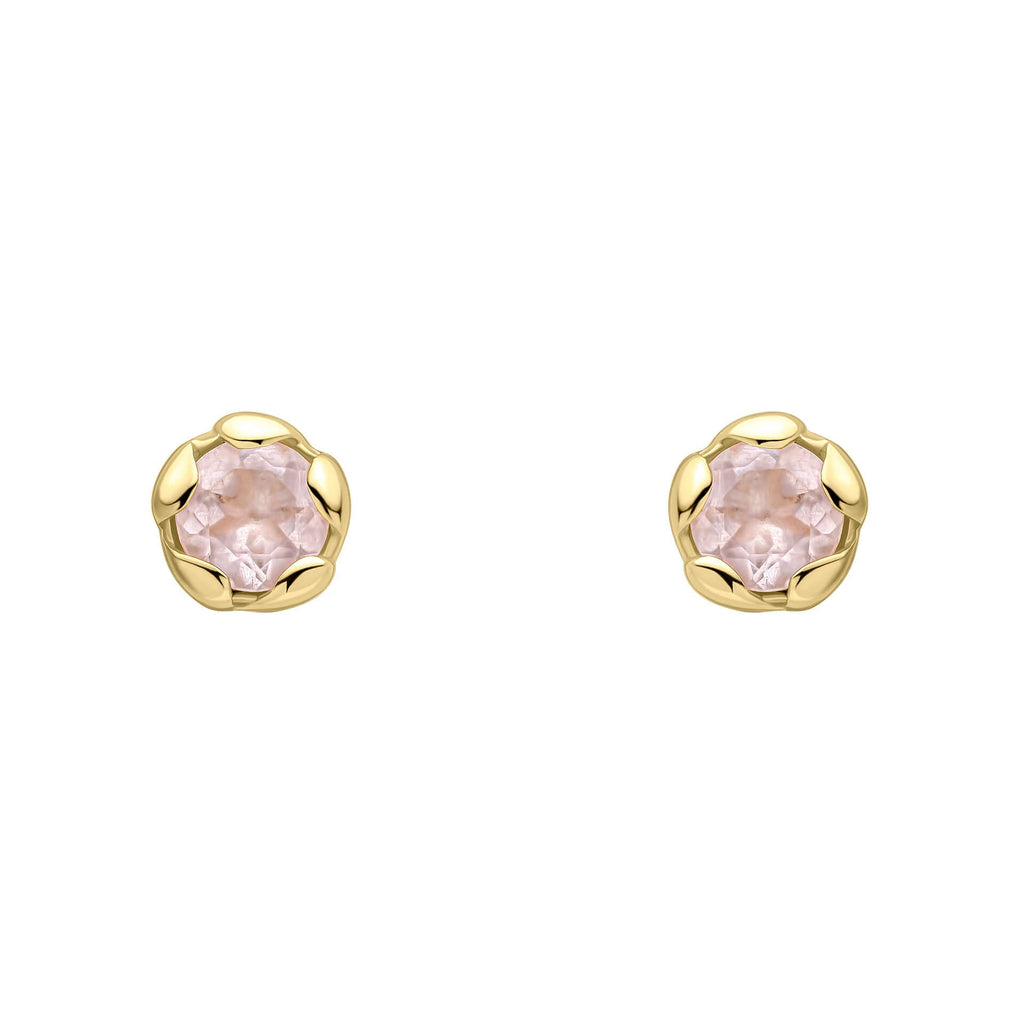 Laura Ashley Silver Petal Set Semi-Precious Stud Earrings