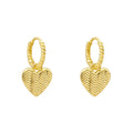 Laura Ashley Silver Picnic Basket Weave Heart Hoop Earrings