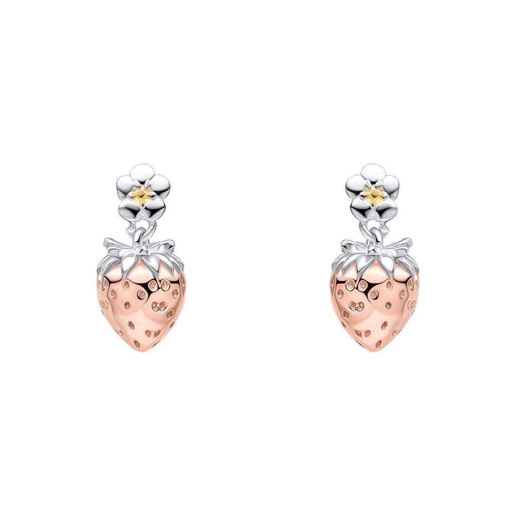 Laura Ashley Silver Strawberry Field Stud Earrings