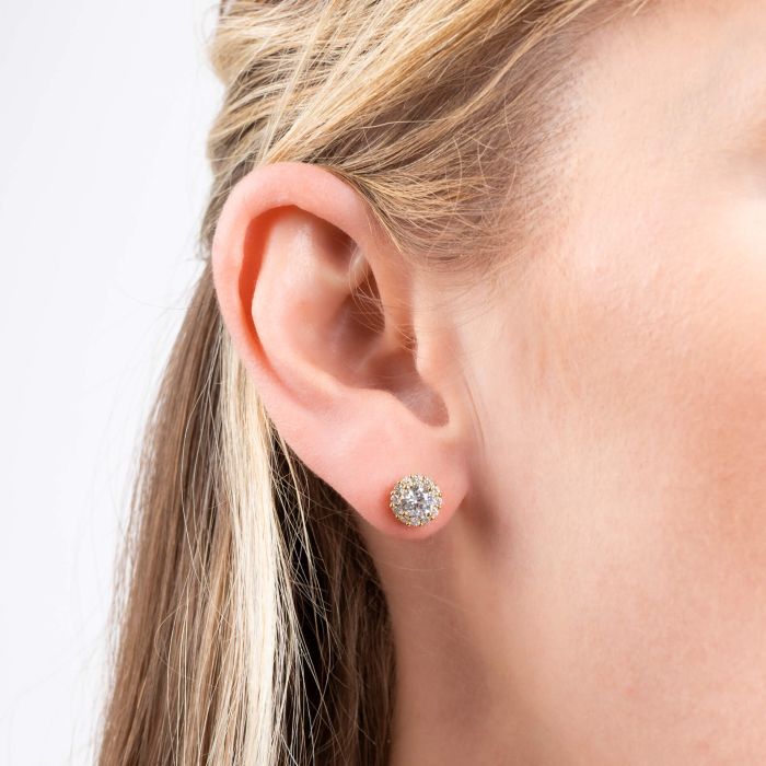 Diamonfire Halo Stud Earrings