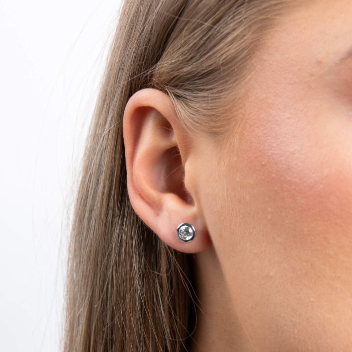 Diamonfire Bezel Set Carat Stud Earrings