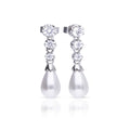 Diamonfire Statement Zirconia Drop Earrings Shell Pearl