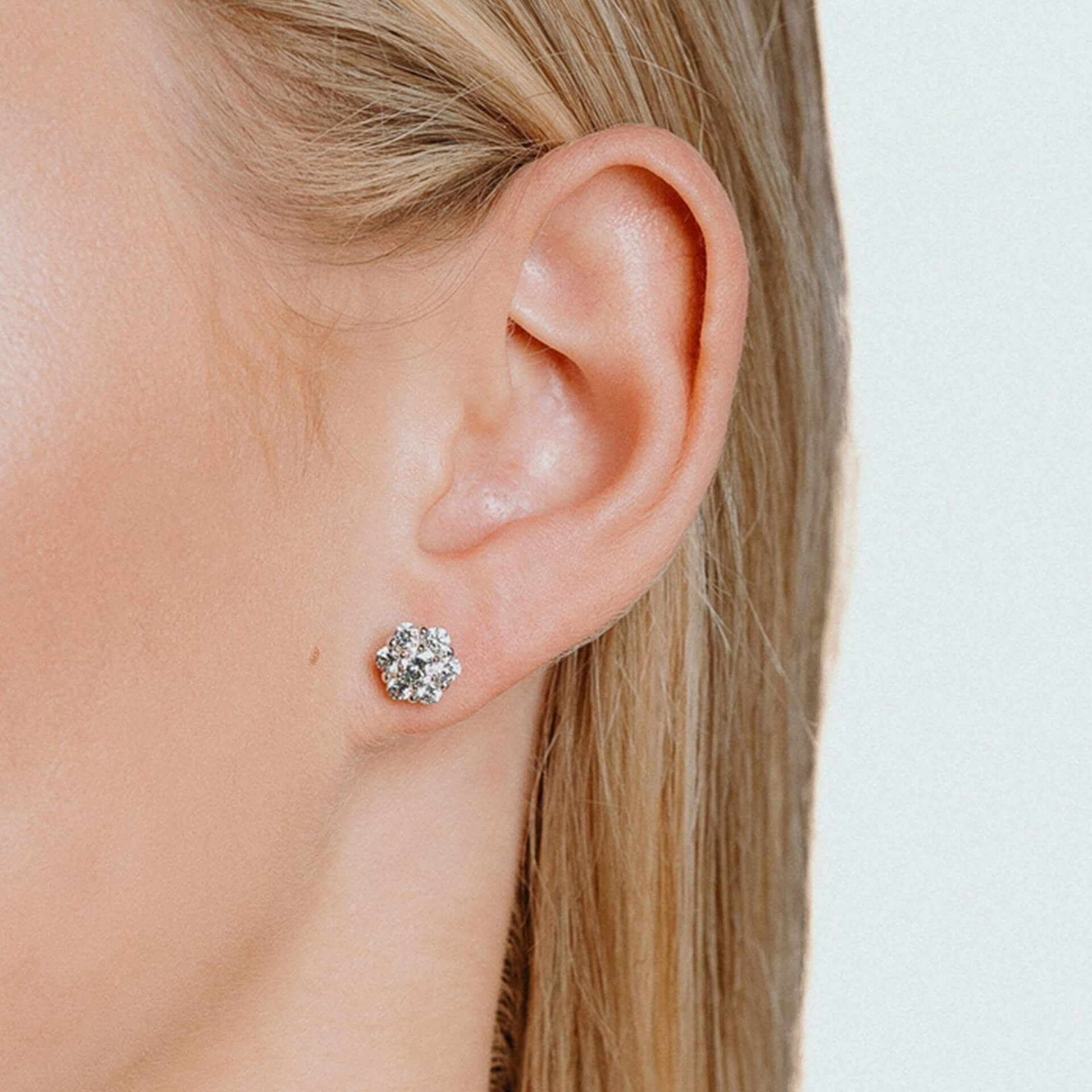 Diamonfire Flower Cluster Stud Earrings