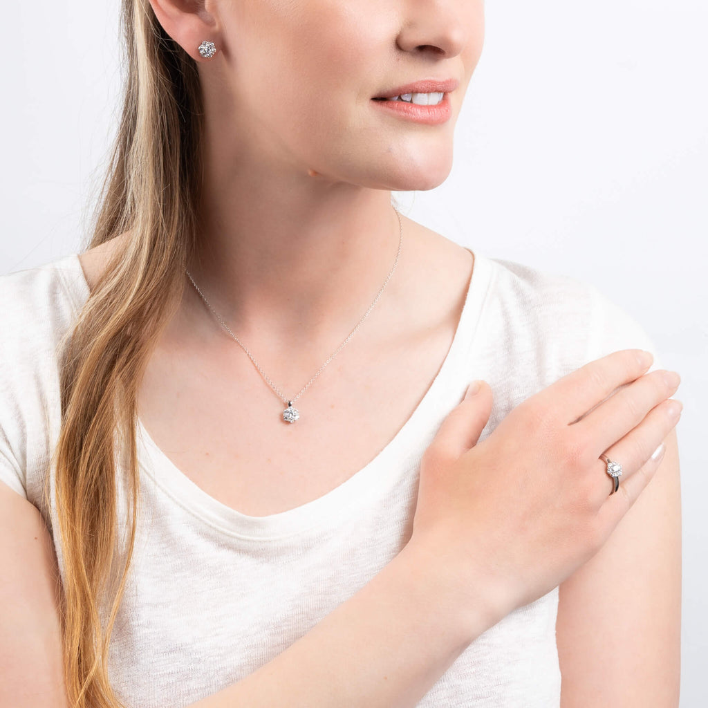 Diamonfire Flower Cluster Pendant
