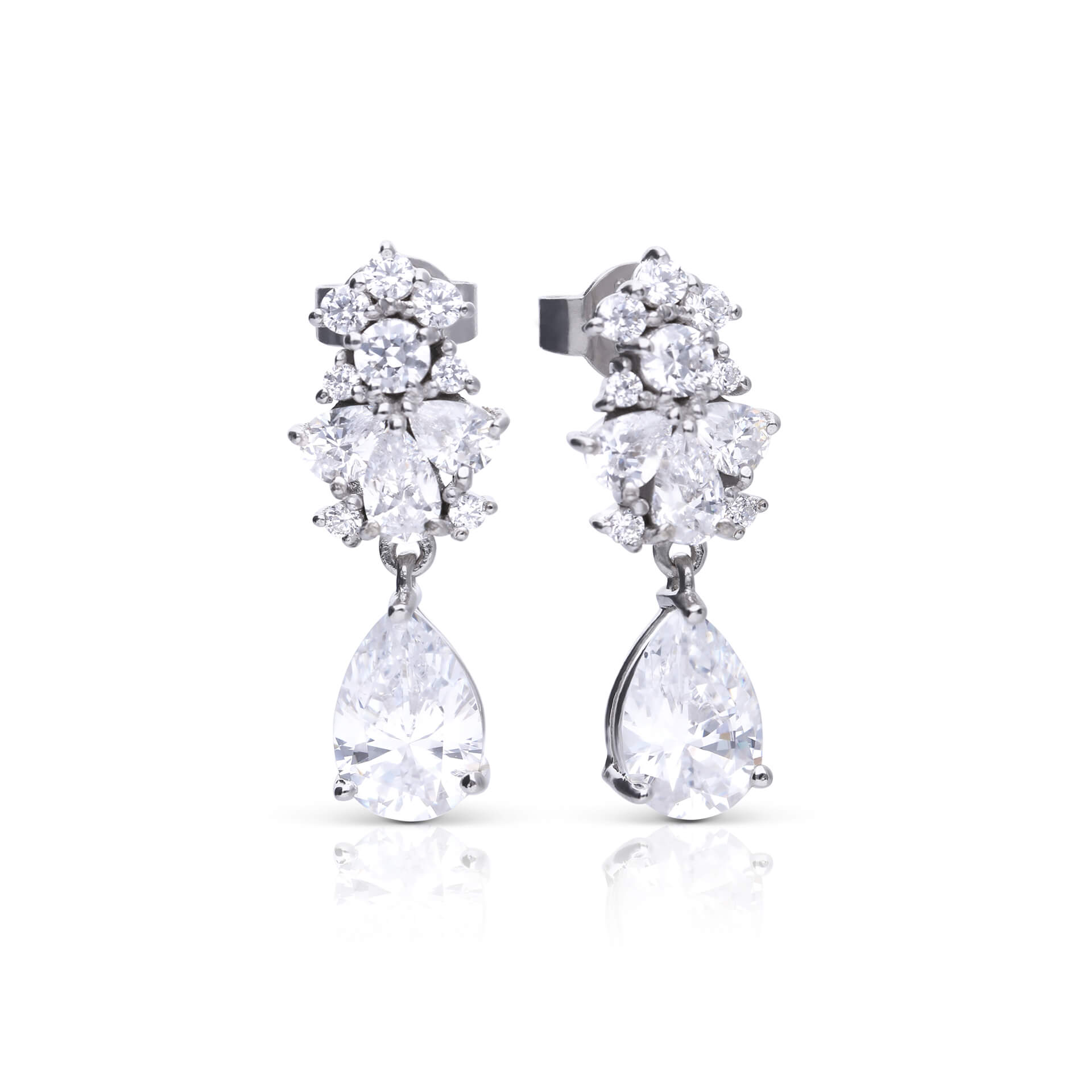 Diamonfire Ornate Statement Teardrop Earrings
