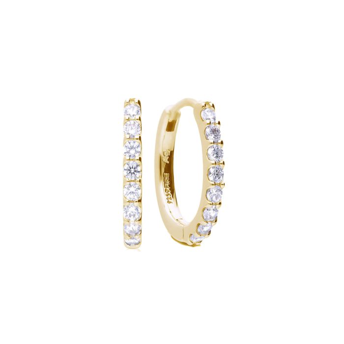 Diamonfire Medium Claw Set Zirconia Hoop Earrings