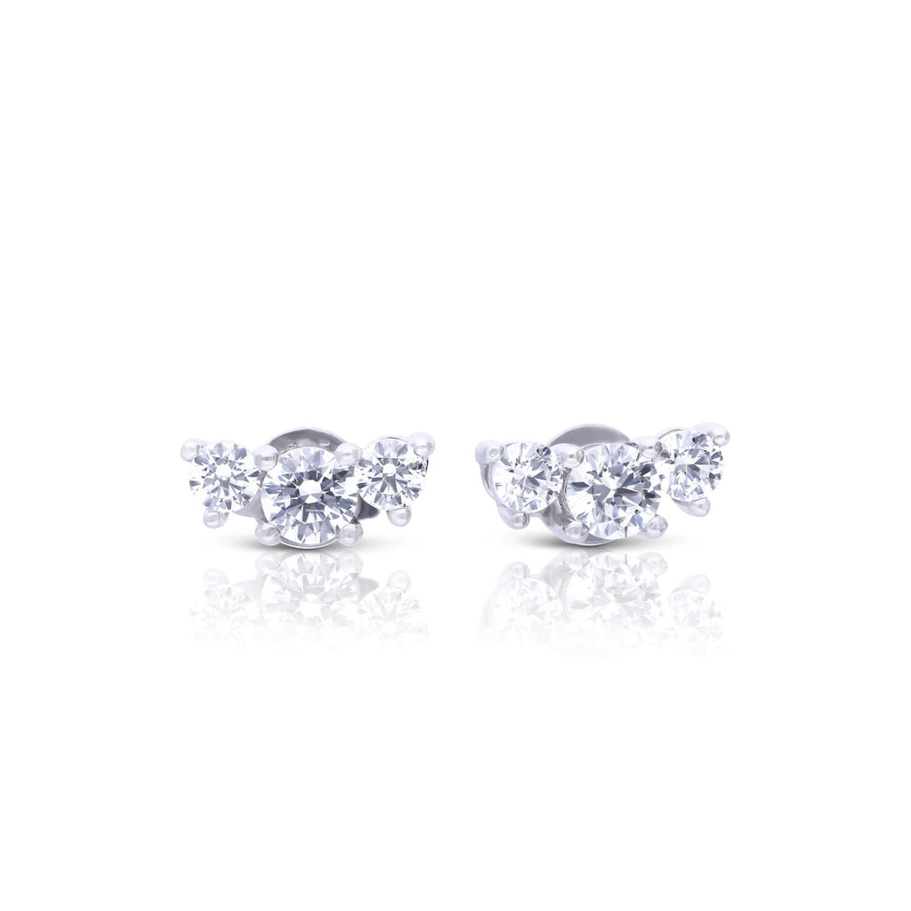 Diamonfire Trio Zirconia Stud Earrings