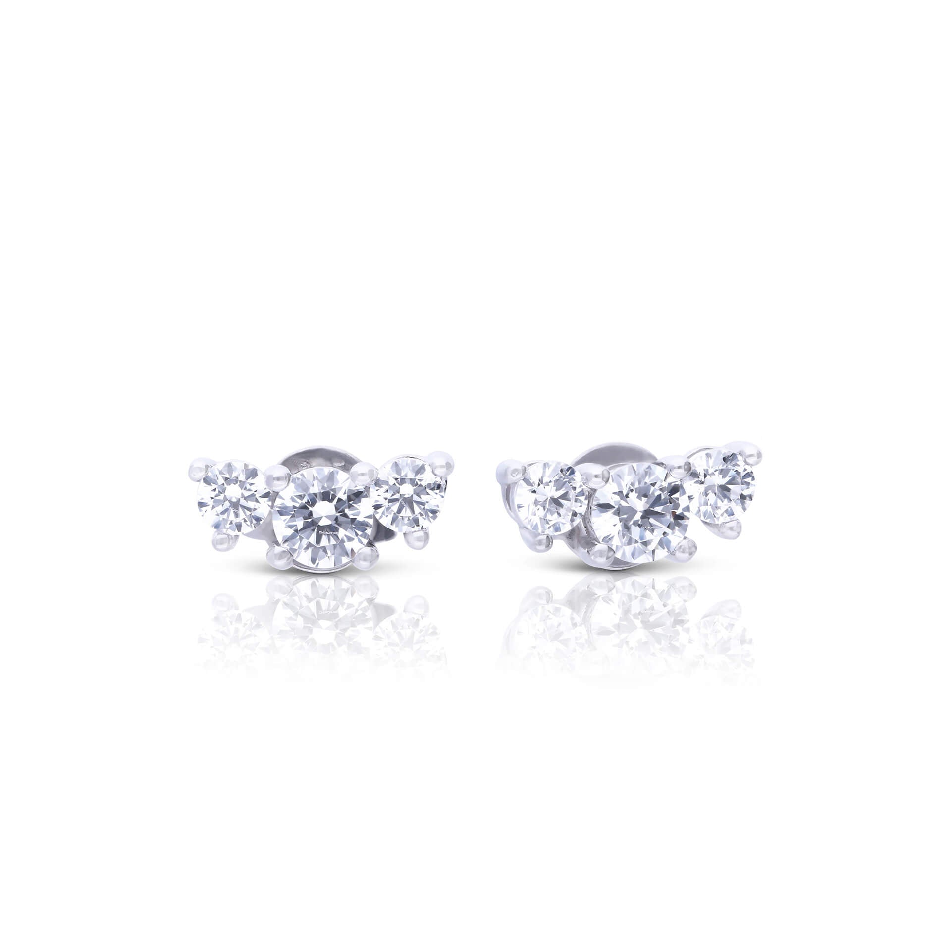 Diamonfire Trio Zirconia Stud Earrings