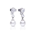Diamonfire Shell Pearl Drop Earrings with Zirconia Cluster