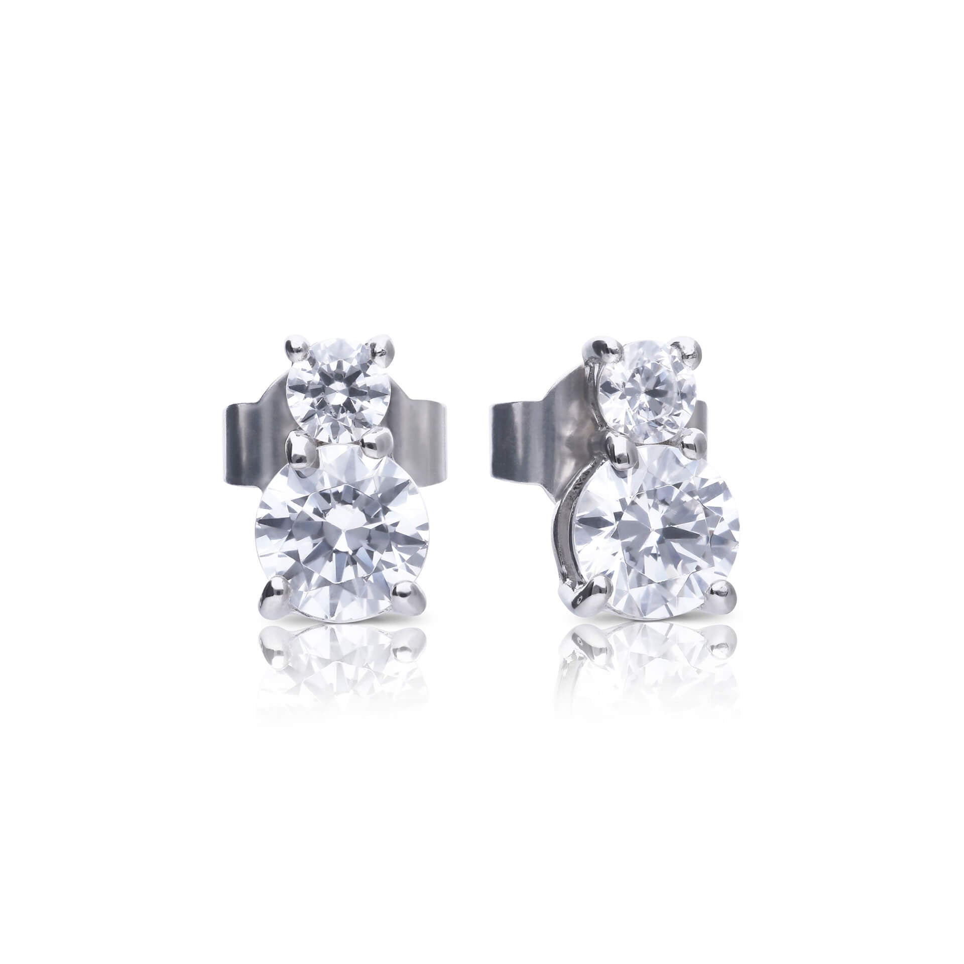 Diamonfire Duo Zirconia Stud Earrings