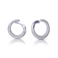 Diamonfire Pave Swirl Open Circle Earrings