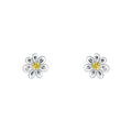 D for Diamond Daisy Stud Earrings with Yellow CZ and Diamond E6687Y