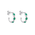 Laura Ashley Silver Thornage Flowers Hoop Earrings