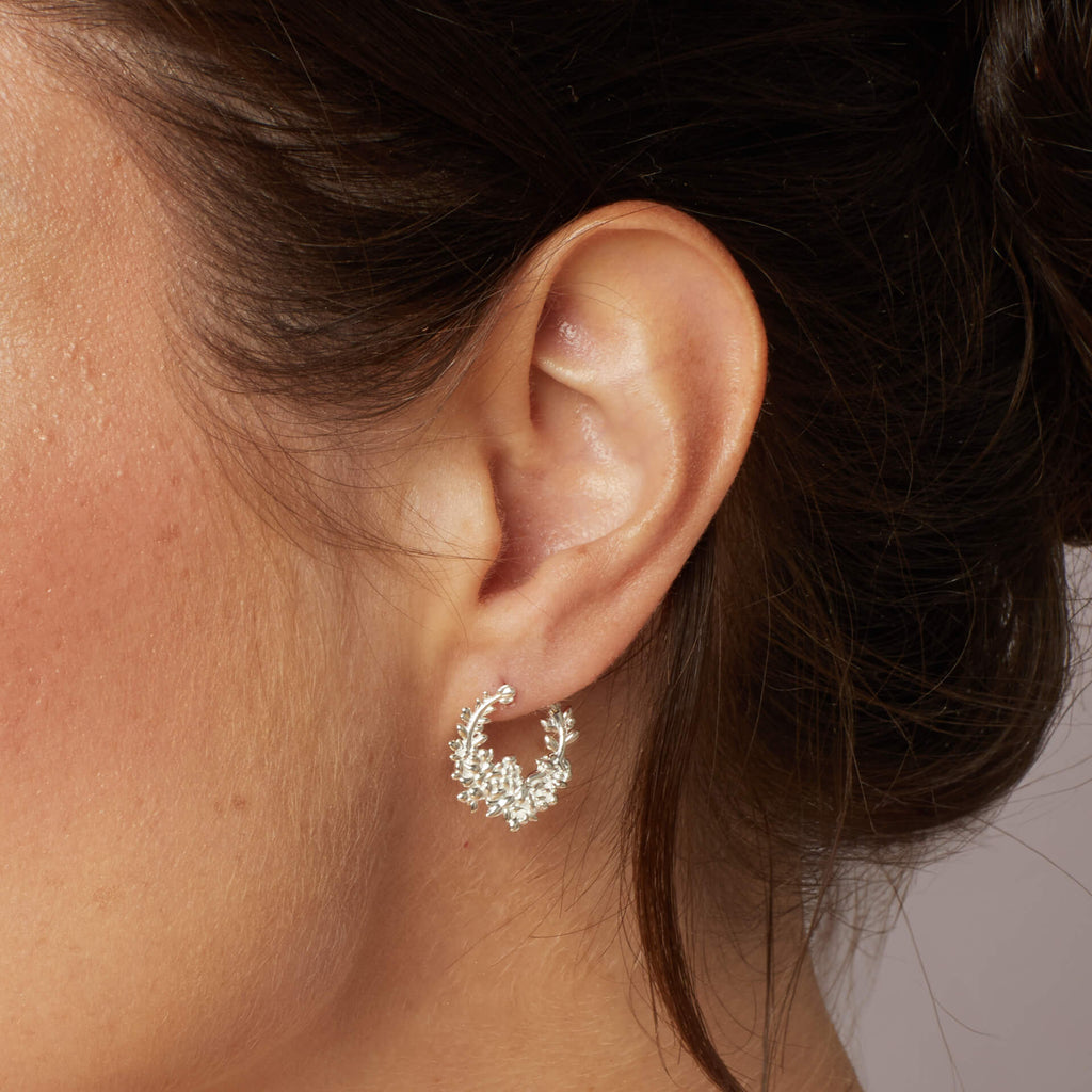 Laura Ashley Silver Cathedine Hoop Earrings