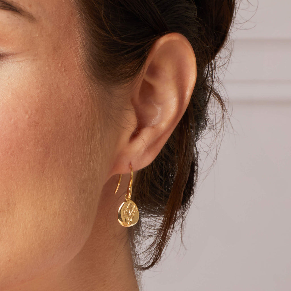 Laura Ashley Silver Farlington Flowers Hook Earrings