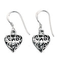 Beginnings Filigree Heart Drop Earrings