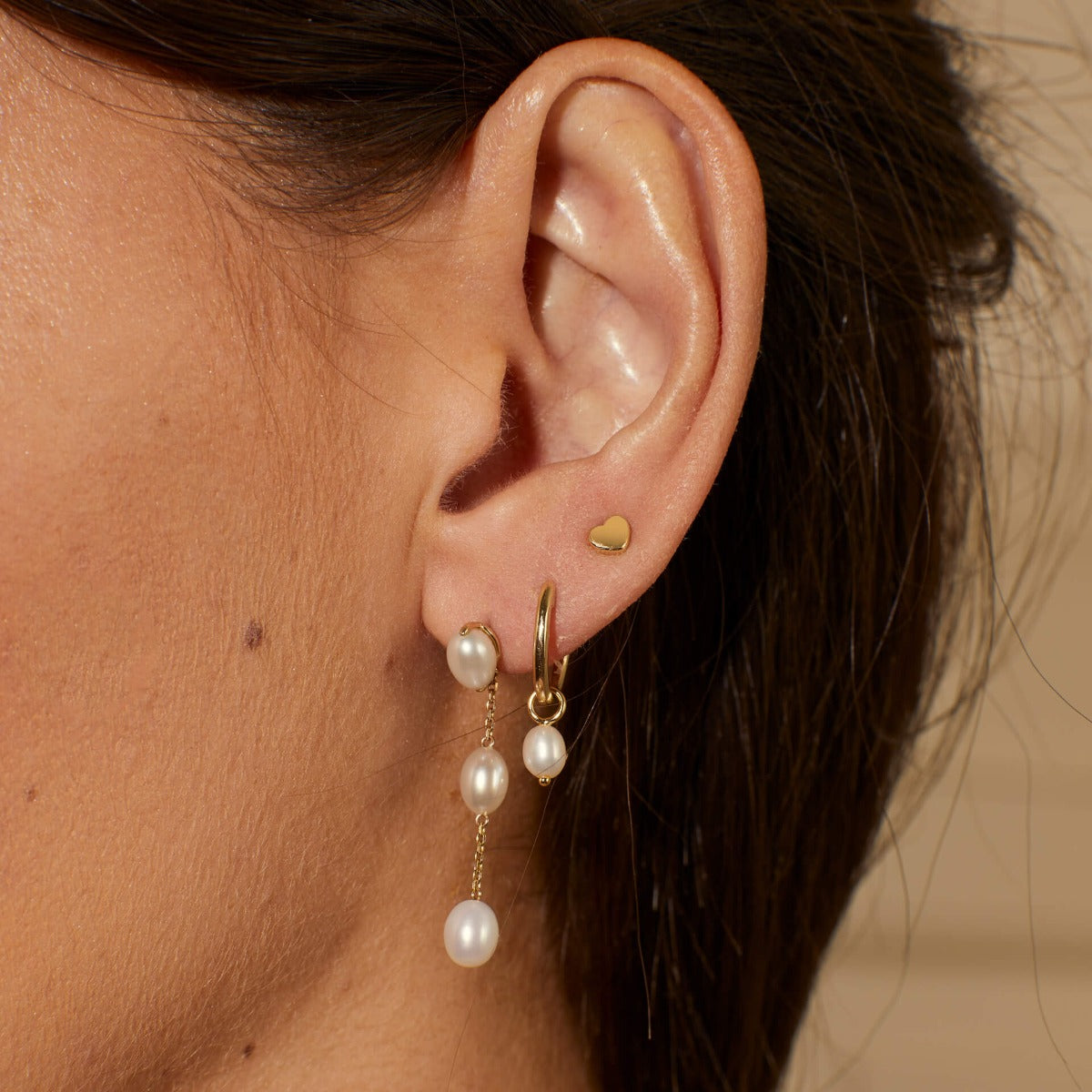 Elements Gold Small Heart Earrings