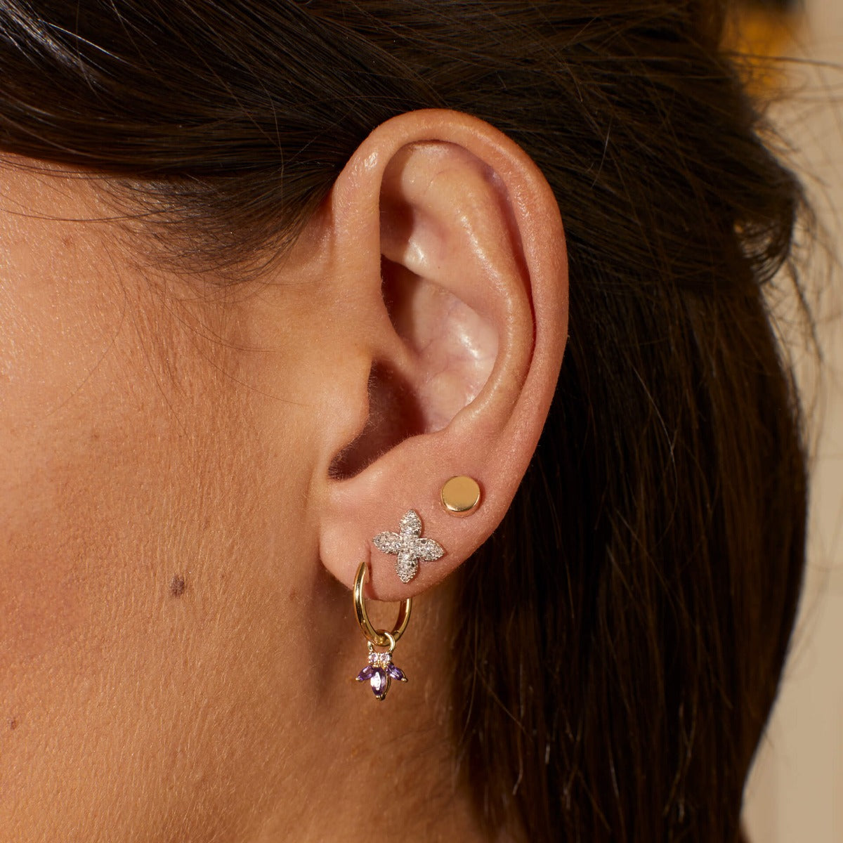 Elements Gold Huggie Hoop Earrings
