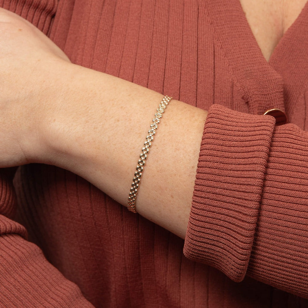 Elements Gold Watch Strap Style Bracelet