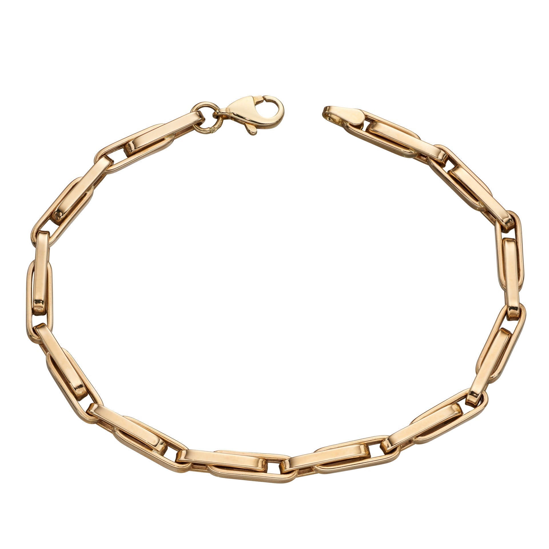 Elements Gold Long Flat Links Bracelet