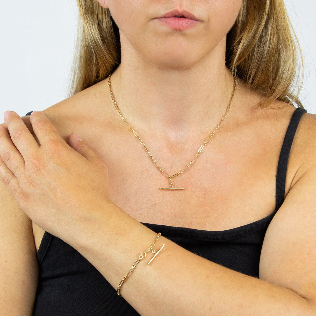 Elements Gold T-Bar Chain Bracelet