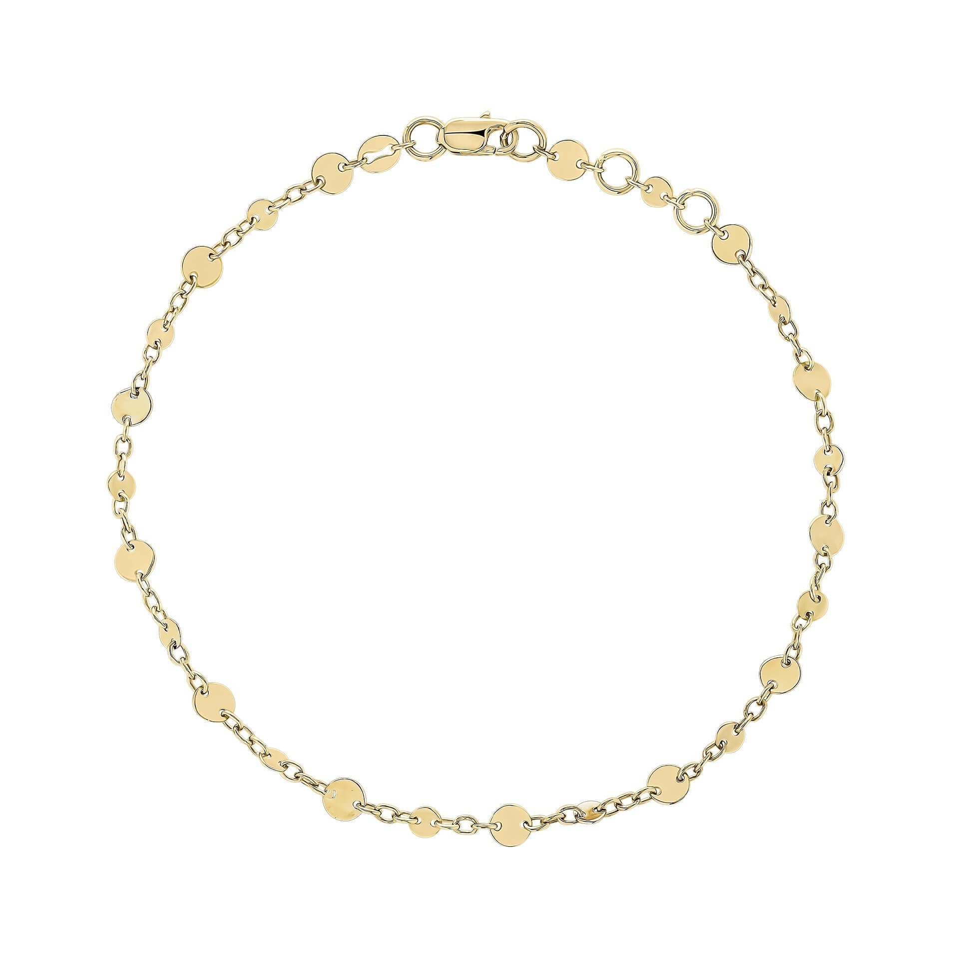 Elements Gold Discs and Chain Bracelet