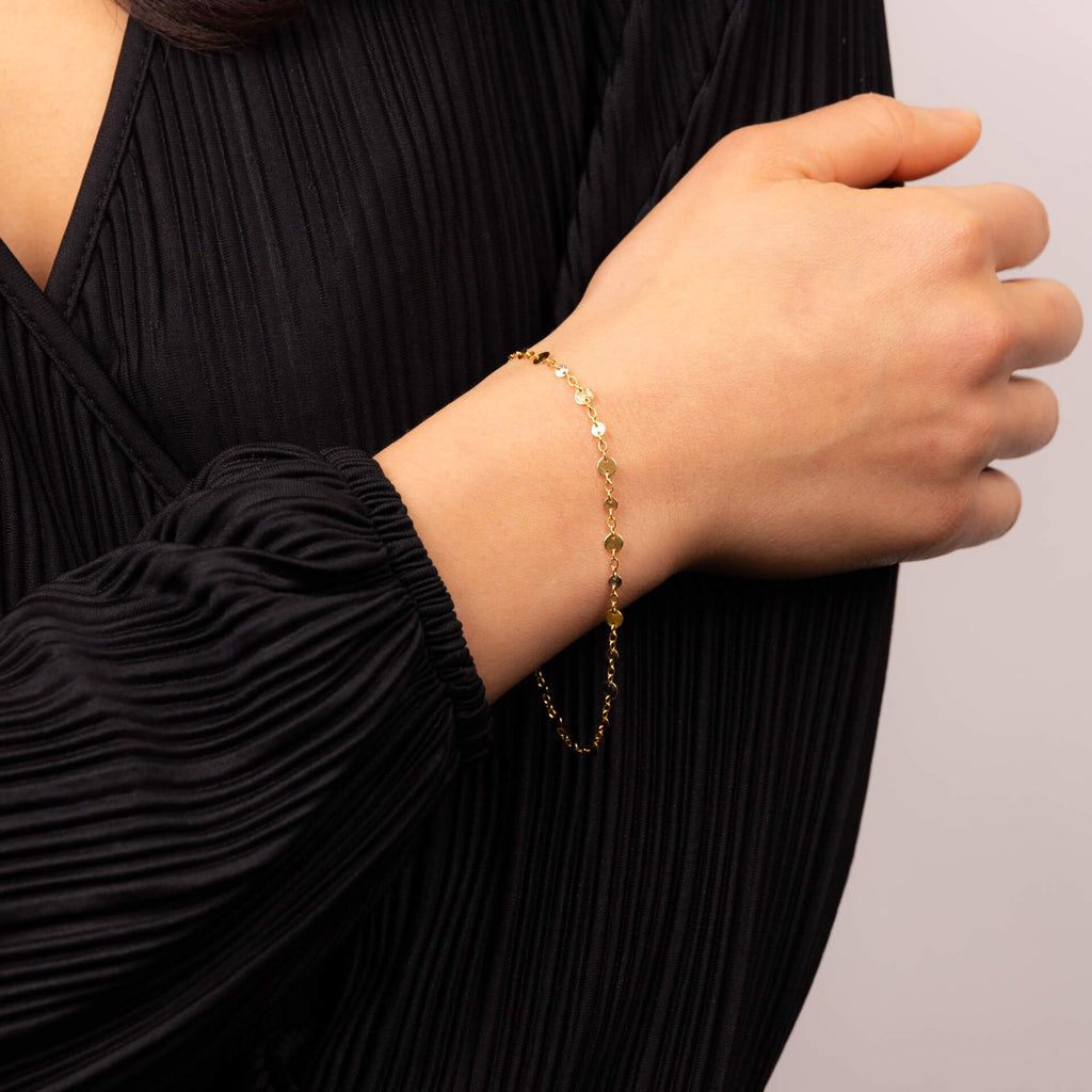 Elements Gold Discs and Chain Bracelet