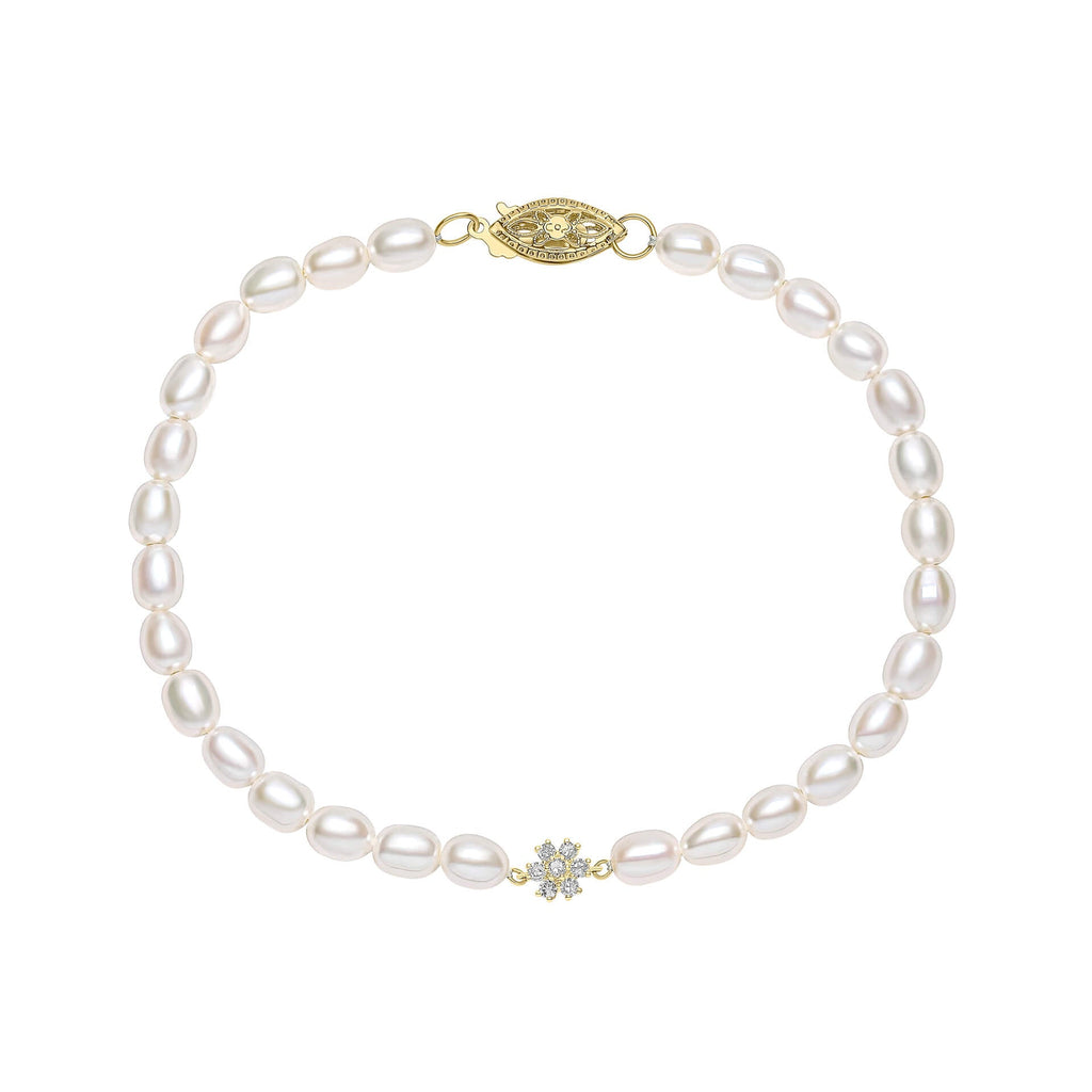 Elements Gold Seed Pearl and Flower Bracelet