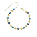 Elements Gold Ornate Blue Topaz Bracelet