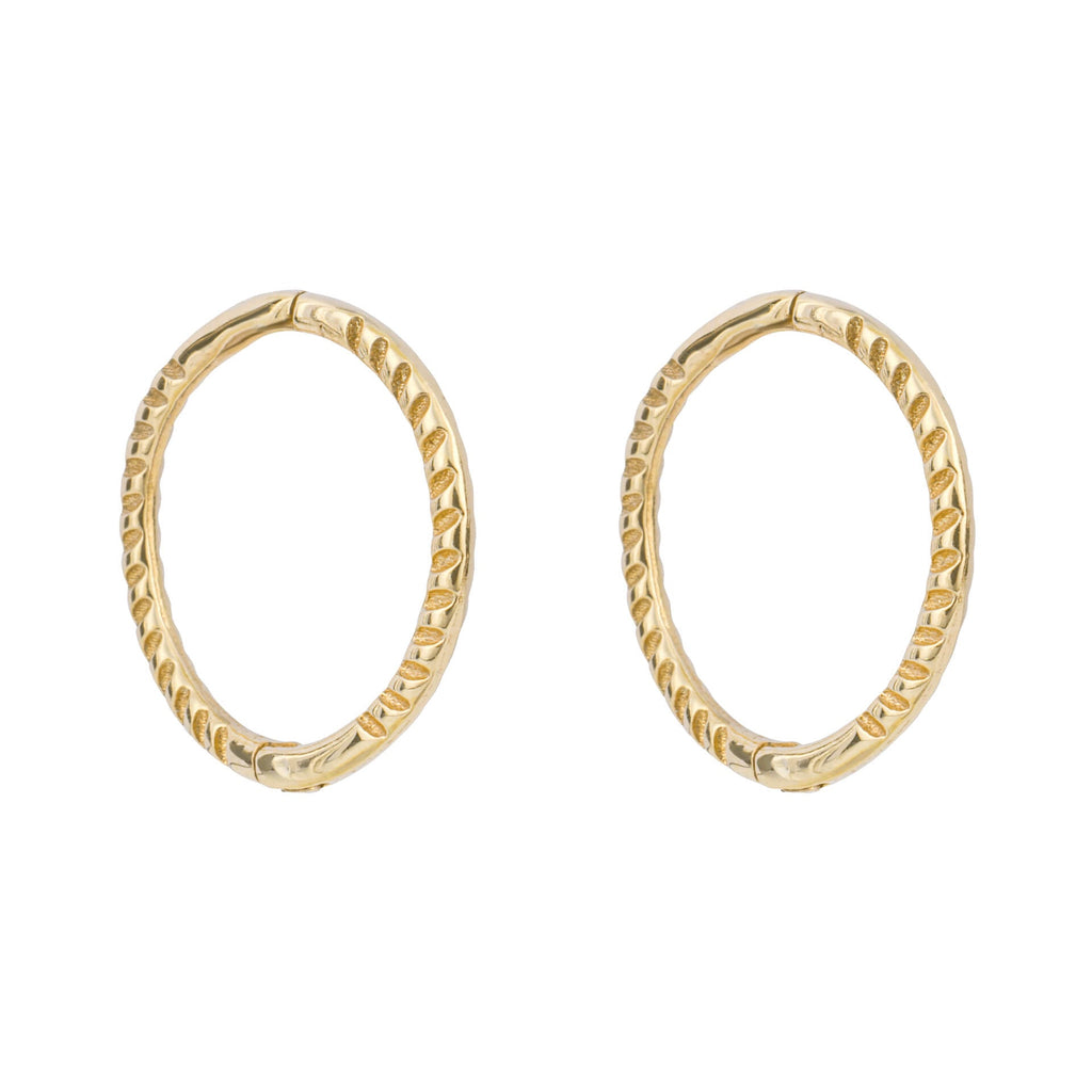 Elements Gold Rope Effect Hoop Earrings
