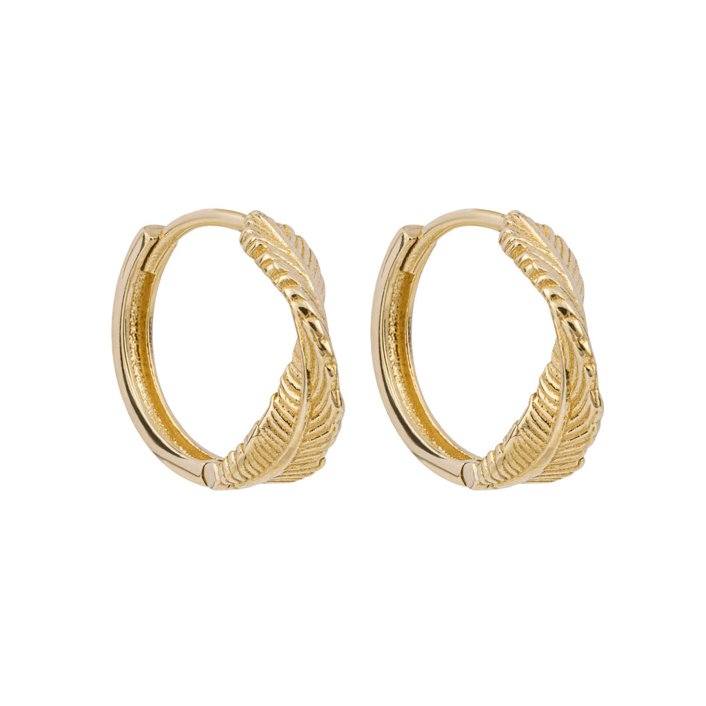 Elements Gold Leaf Twist Hoop Earrings