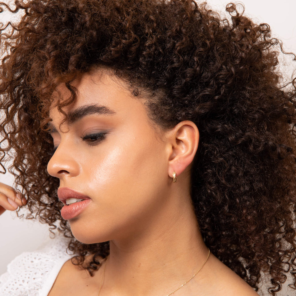 Elements Gold Leaf Twist Hoop Earrings