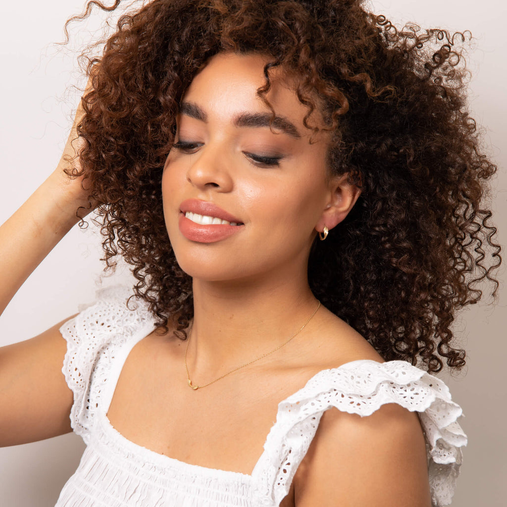 Elements Gold Leaf Twist Hoop Earrings