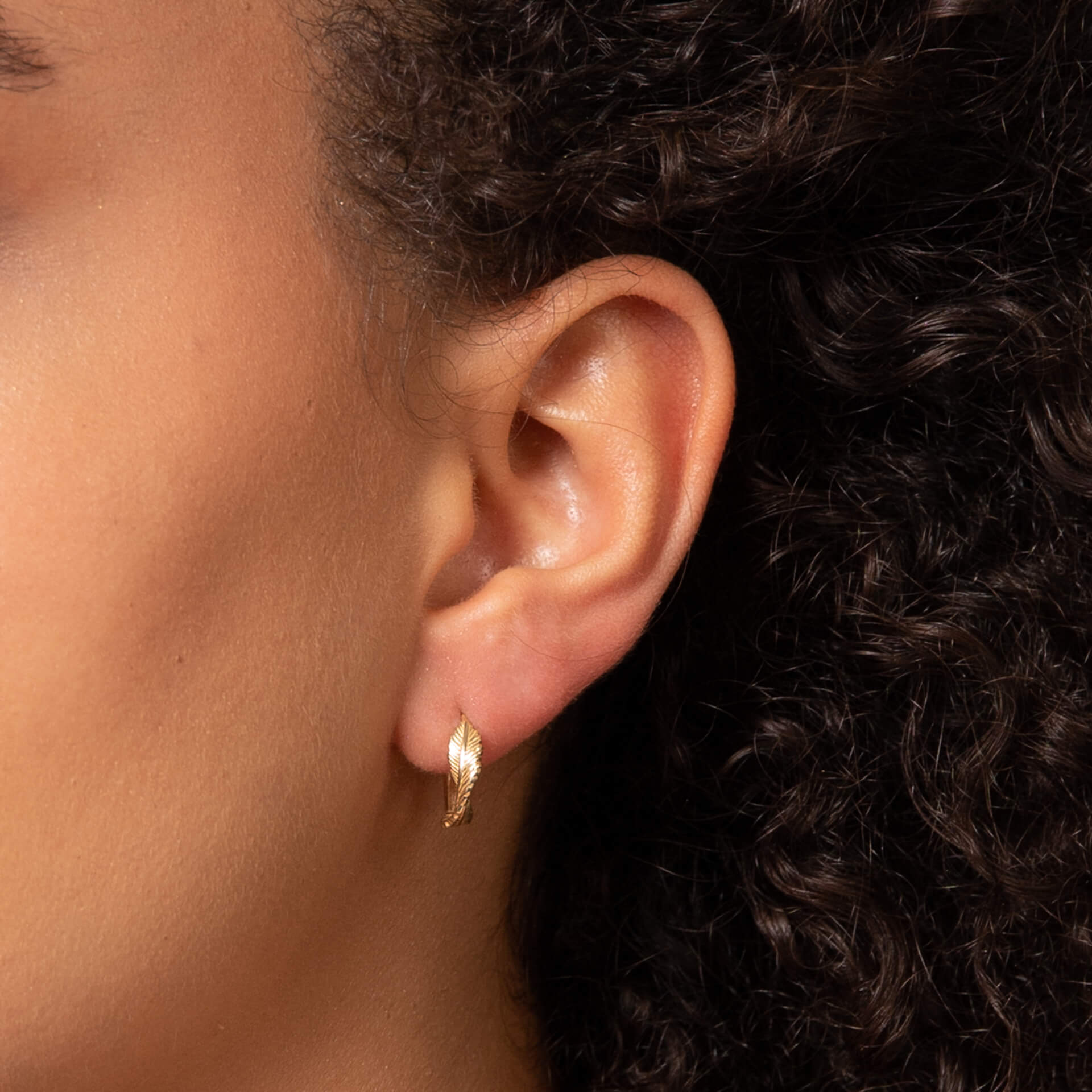 Elements Gold Leaf Twist Hoop Earrings