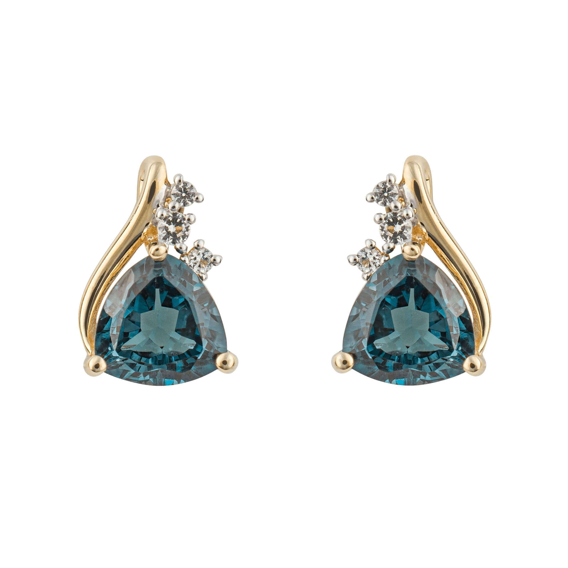 Elements Gold Trillion Semi-Precious Stud Earrings
