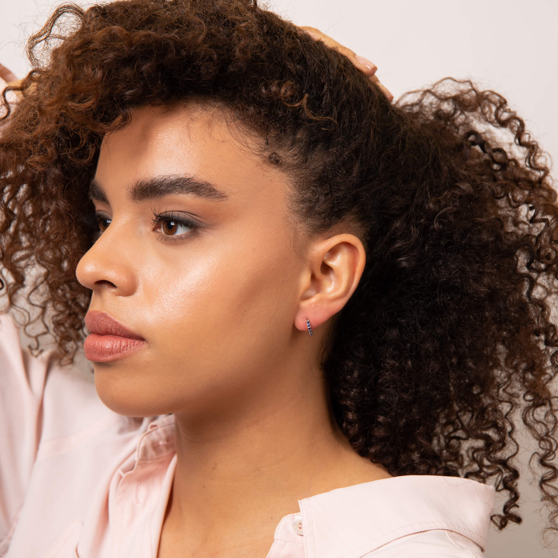 Elements Gold Precious Stone Hoop Earrings
