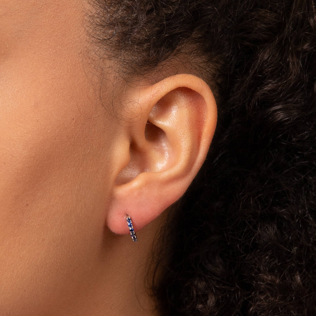 Elements Gold Precious Stone Hoop Earrings