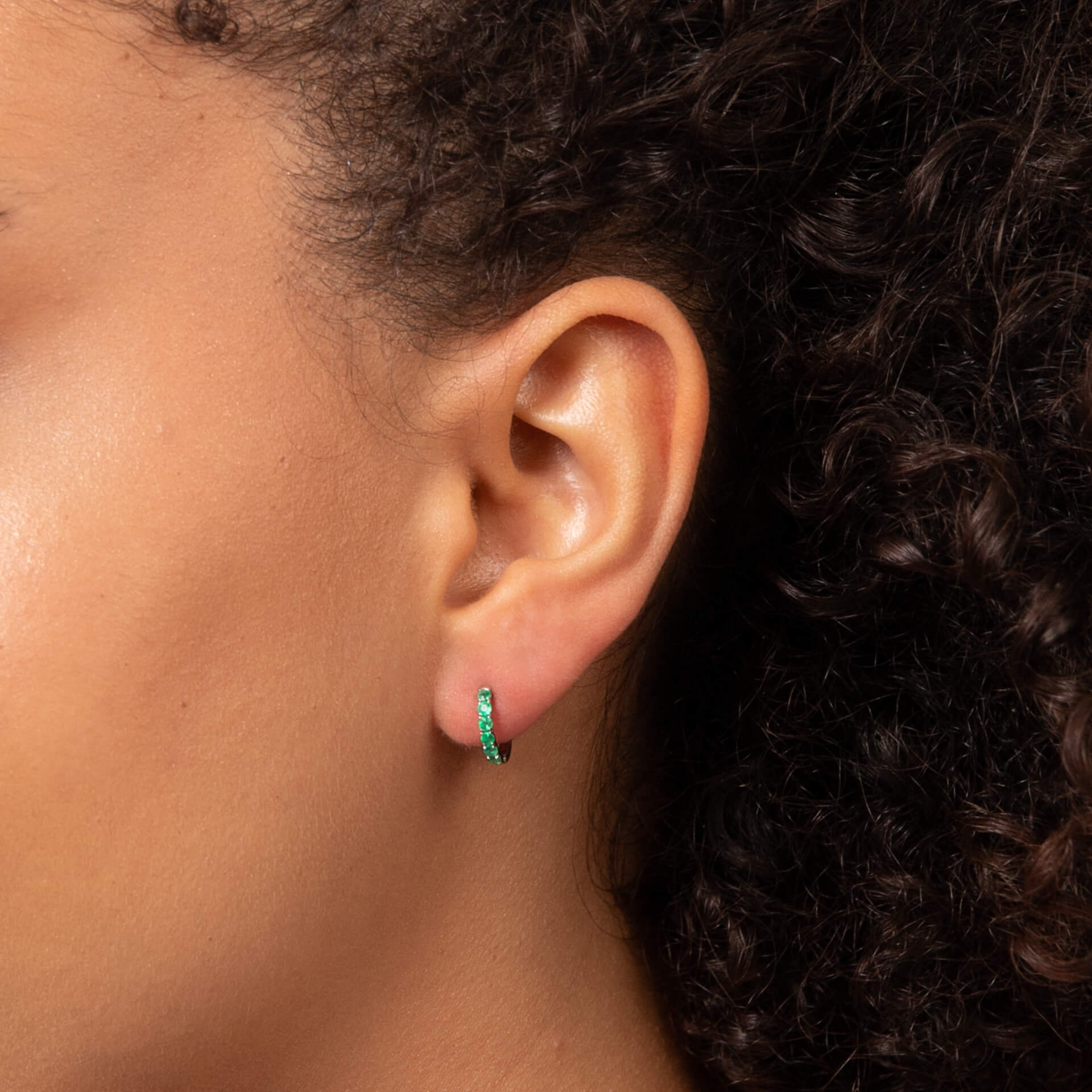 Elements Gold Precious Stone Hoop Earrings