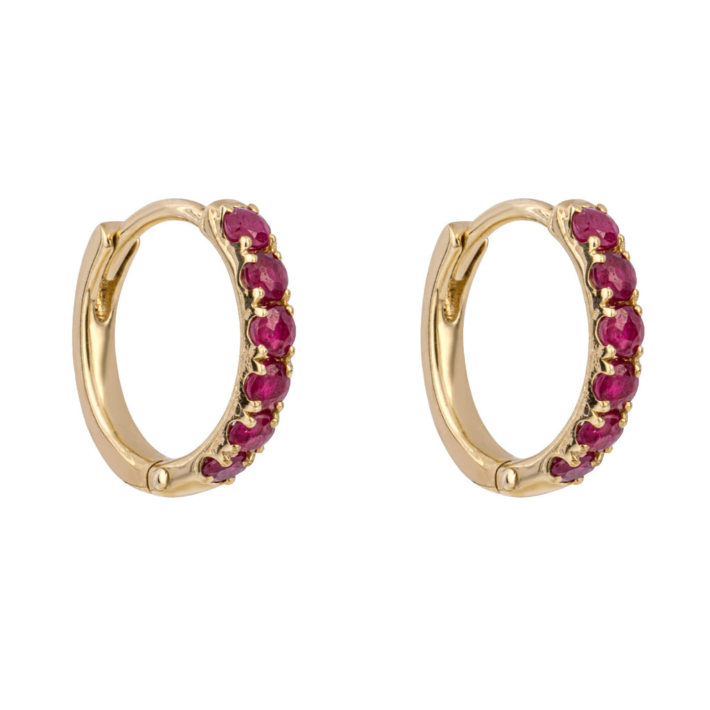 Elements Gold Precious Stone Hoop Earrings